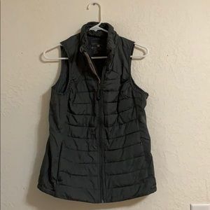 Tangerine puffer winter vest.